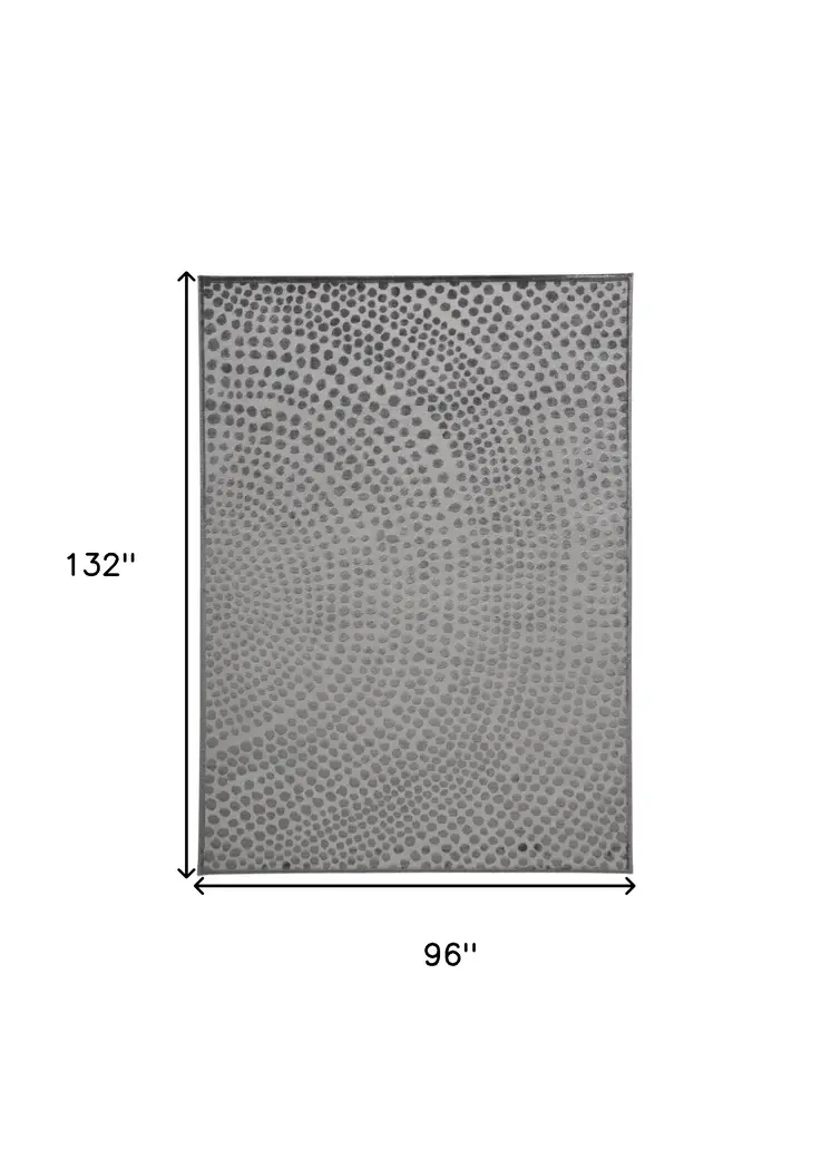 8' X 11' Gray Abstract Non Skid Area Rug