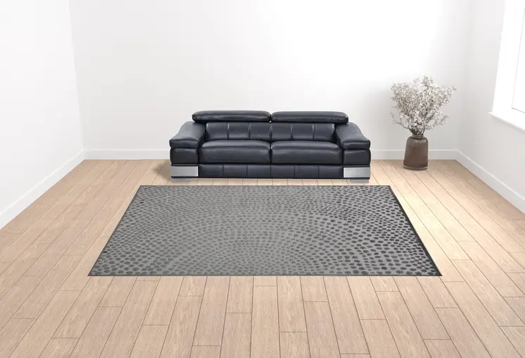 10' X 14' Gray Silver And Ivory Abstract Stain Resistant Area Rug