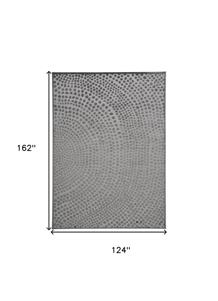 10' X 14' Gray Silver And Ivory Abstract Stain Resistant Area Rug