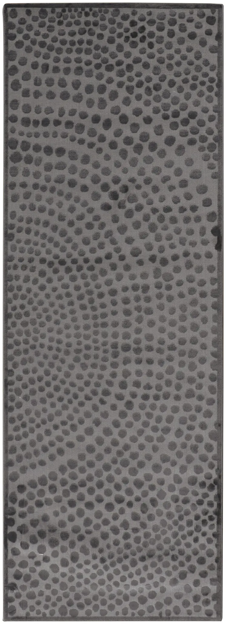 8' Gray Silver And Ivory Abstract Stain Resistant Runner Rug