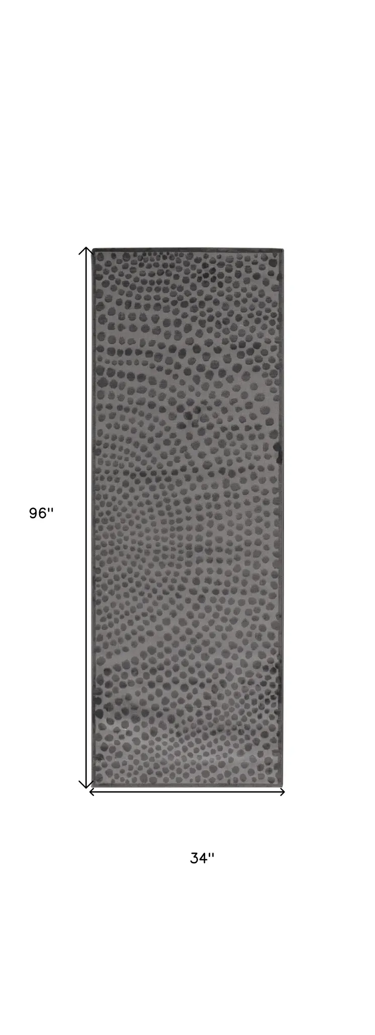 8' Gray Silver And Ivory Abstract Stain Resistant Runner Rug