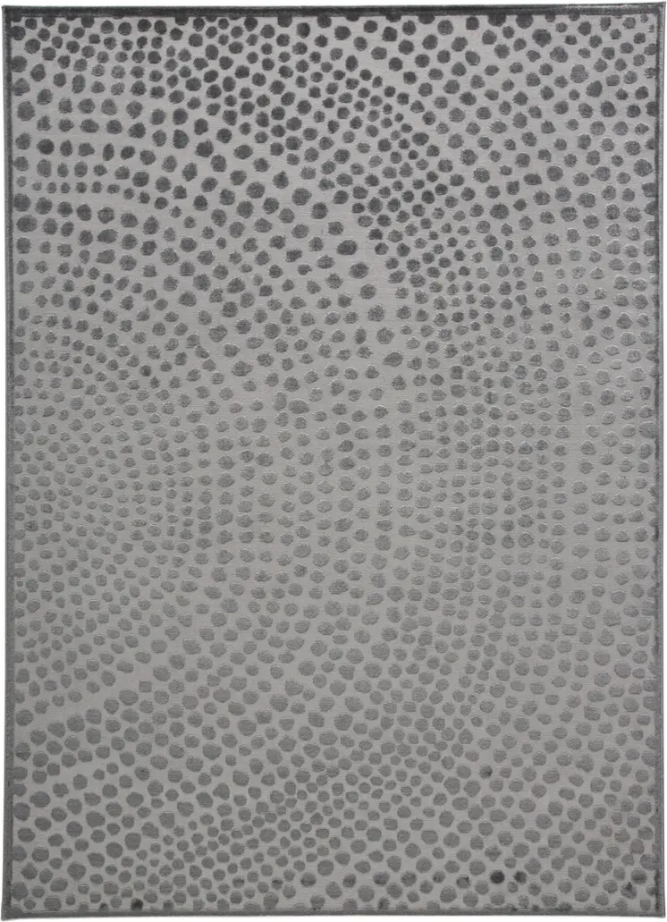 2' X 3' Gray Silver And Ivory Abstract Stain Resistant Area Rug
