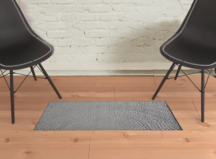 2' X 3' Gray Silver And Ivory Abstract Stain Resistant Area Rug