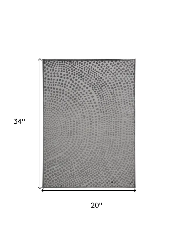 2' X 3' Gray Silver And Ivory Abstract Stain Resistant Area Rug