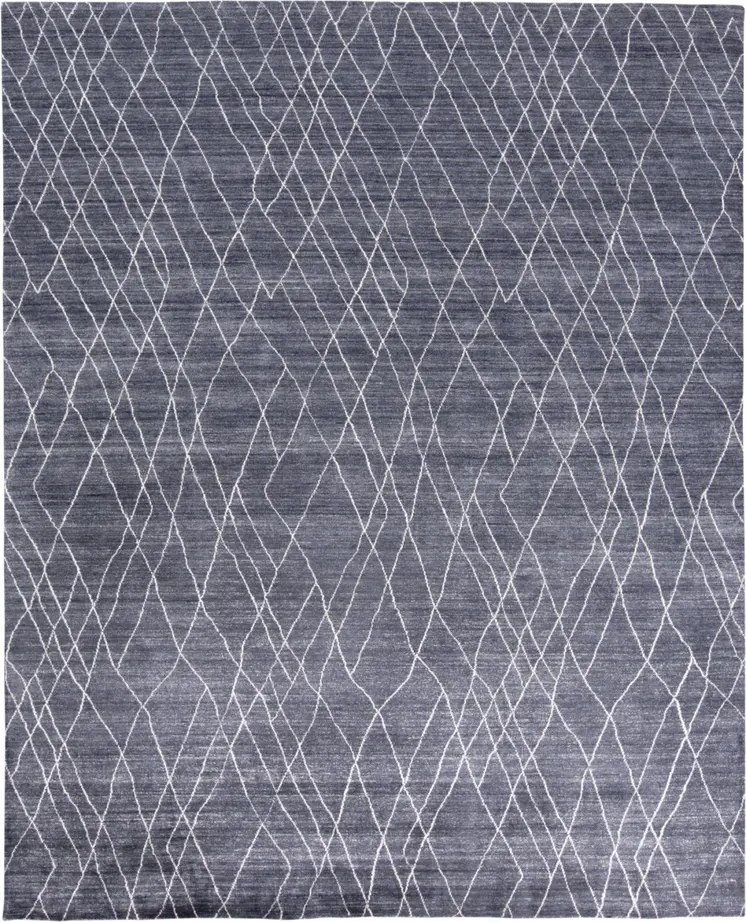 2' X 3' Blue and Ivory Abstract Hand Woven Area Rug