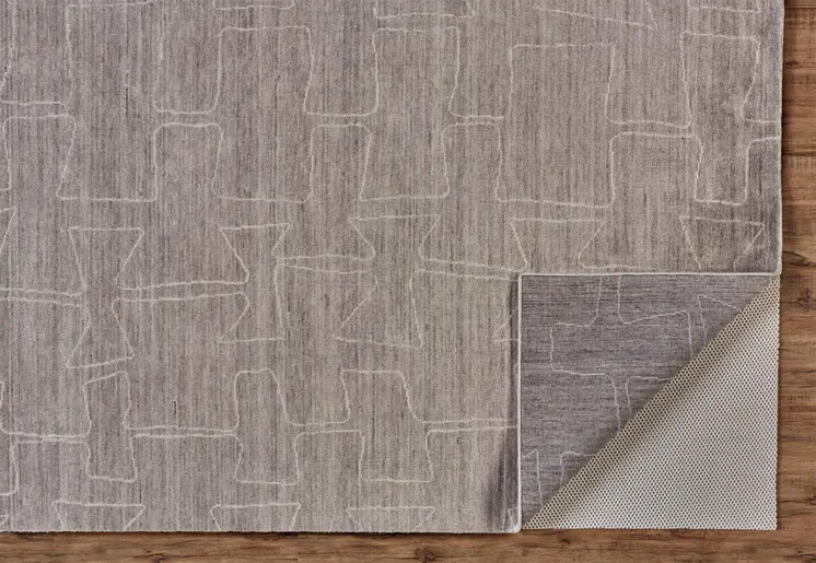 2' X 3' Gray and Ivory Abstract Hand Woven Area Rug