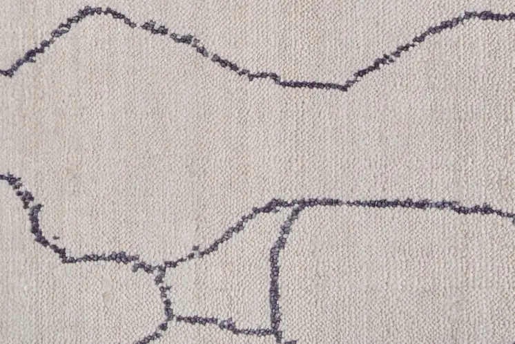 5' X 8' Ivory And Gray Abstract Hand Woven Area Rug
