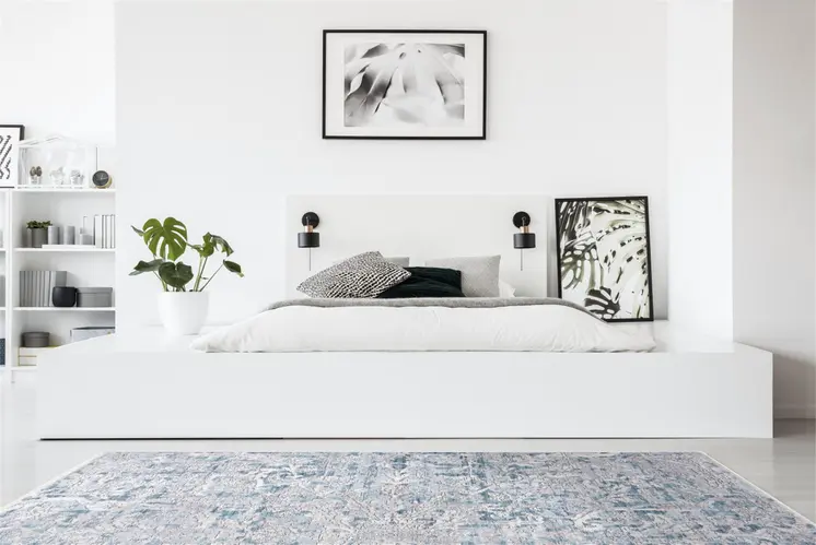 2' X 3' Blue Gray And Silver Abstract Distressed Area Rug With Fringe