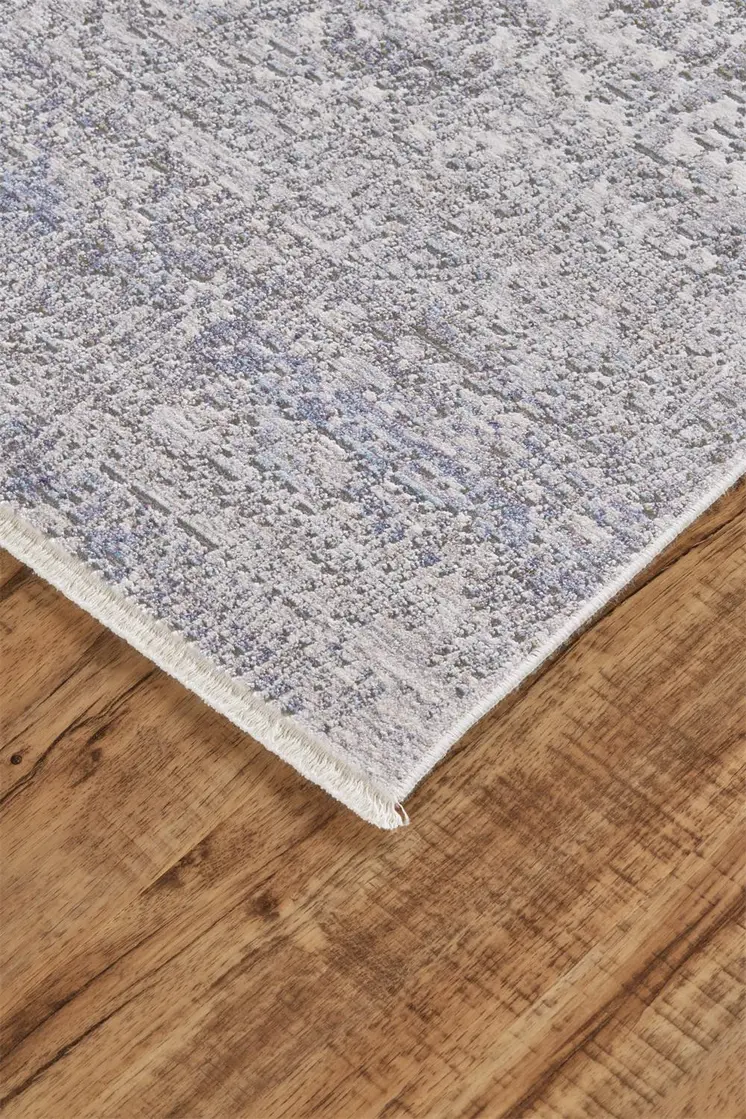 2' X 3' Gray Ivory And Taupe Abstract Distressed Area Rug With Fringe