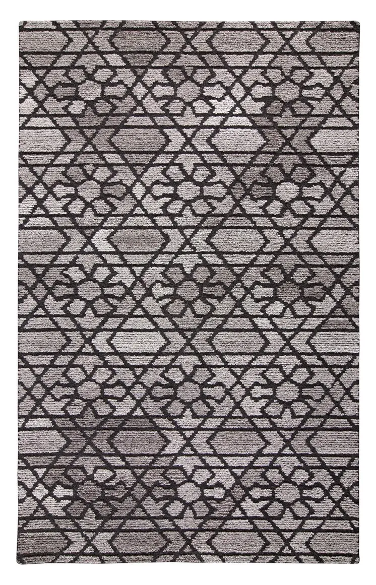 10' X 14' Black and Taupe Wool Paisley Hand Tufted Area Rug
