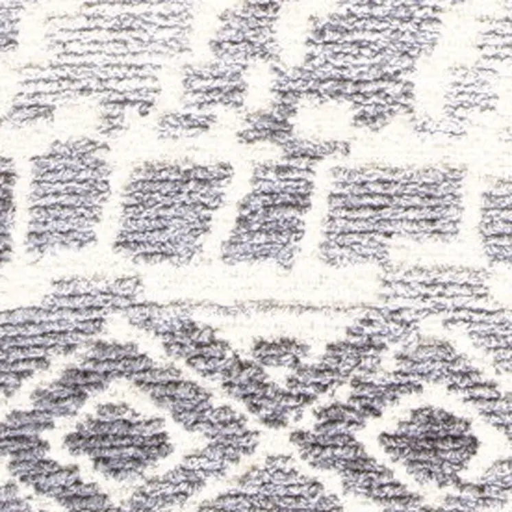 8' X 10' Gray and White Wool Abstract Geometric Hand Tufted Area Rug