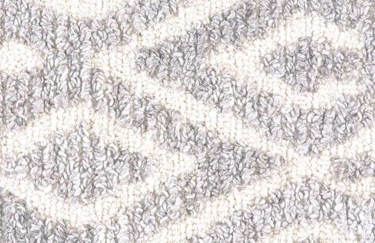 10' Gray and White Round Wool Abstract Hand Tufted Area Rug