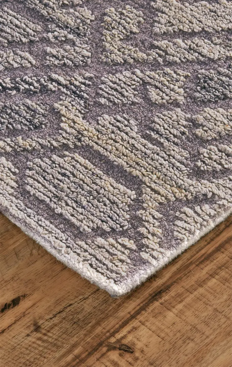 8' X 10' Gray and Ivory Wool Abstract Hand Tufted Area Rug