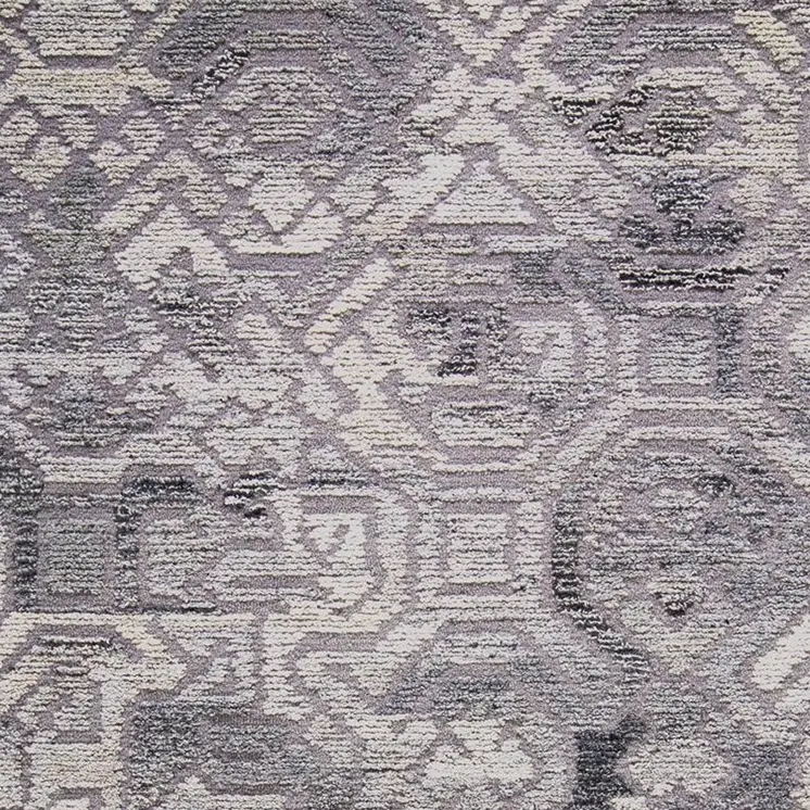 9' X 12' Gray and Ivory Wool Abstract Hand Tufted Area Rug