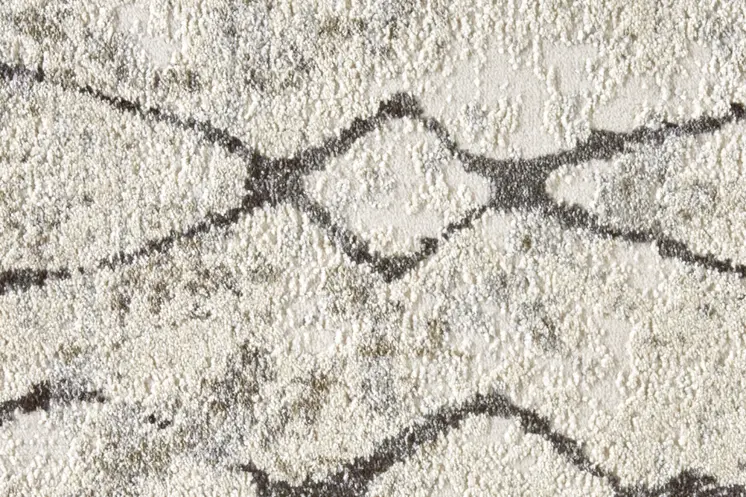 9' Gray And Ivory Abstract Round Rug