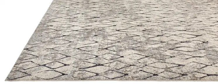 9' Gray And Ivory Abstract Round Rug
