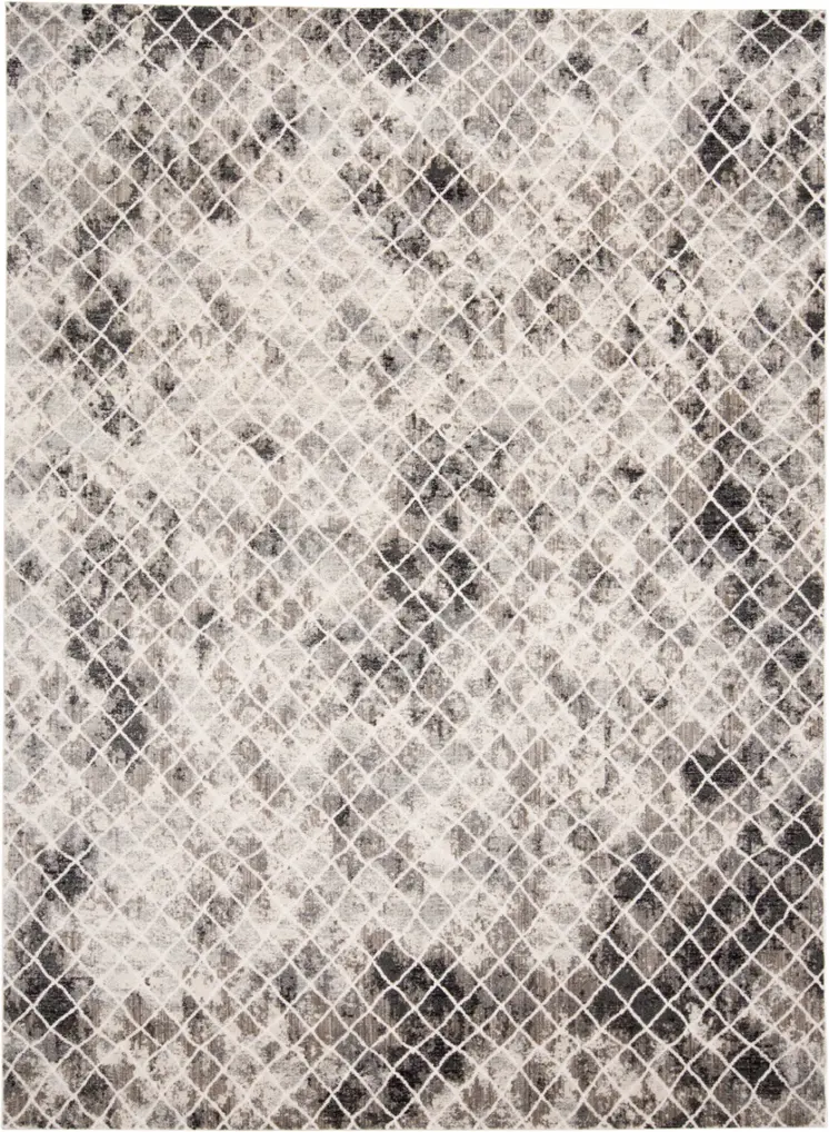 7' X 10' Gray and Ivory Abstract Area Rug