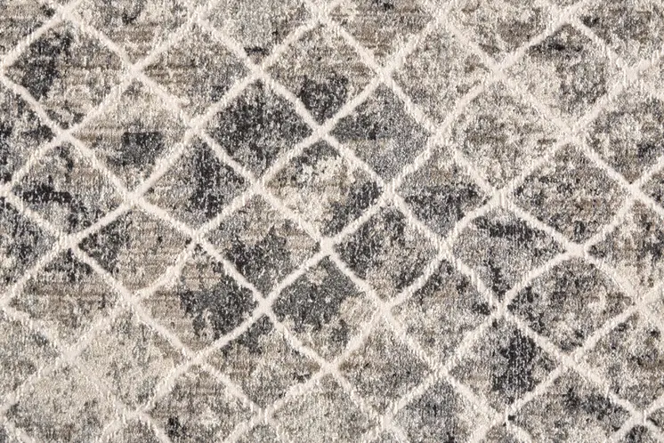7' X 10' Gray and Ivory Abstract Area Rug