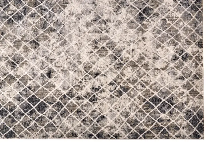 7' X 10' Gray and Ivory Abstract Area Rug