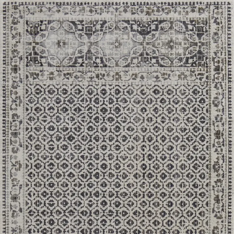 4' X 6' Ivory Taupe And Gray Abstract Stain Resistant Area Rug