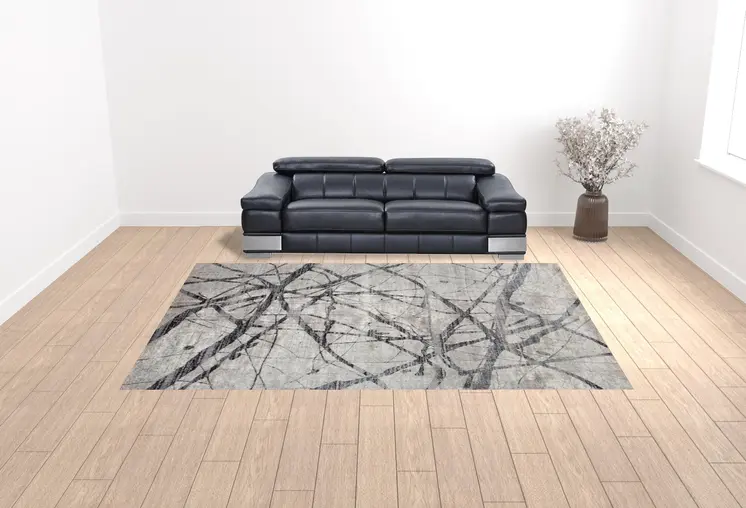 10' X 14' Taupe Gray And Ivory Abstract Stain Resistant Area Rug