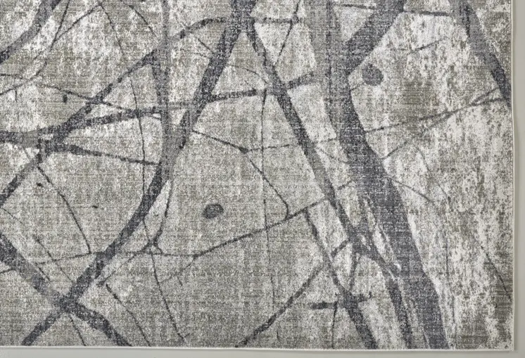 10' X 14' Taupe Gray And Ivory Abstract Stain Resistant Area Rug