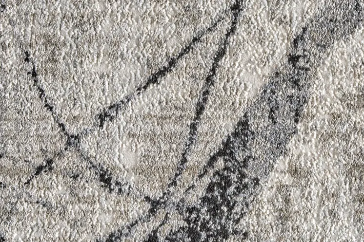 9' Gray And Ivory Abstract Round Rug