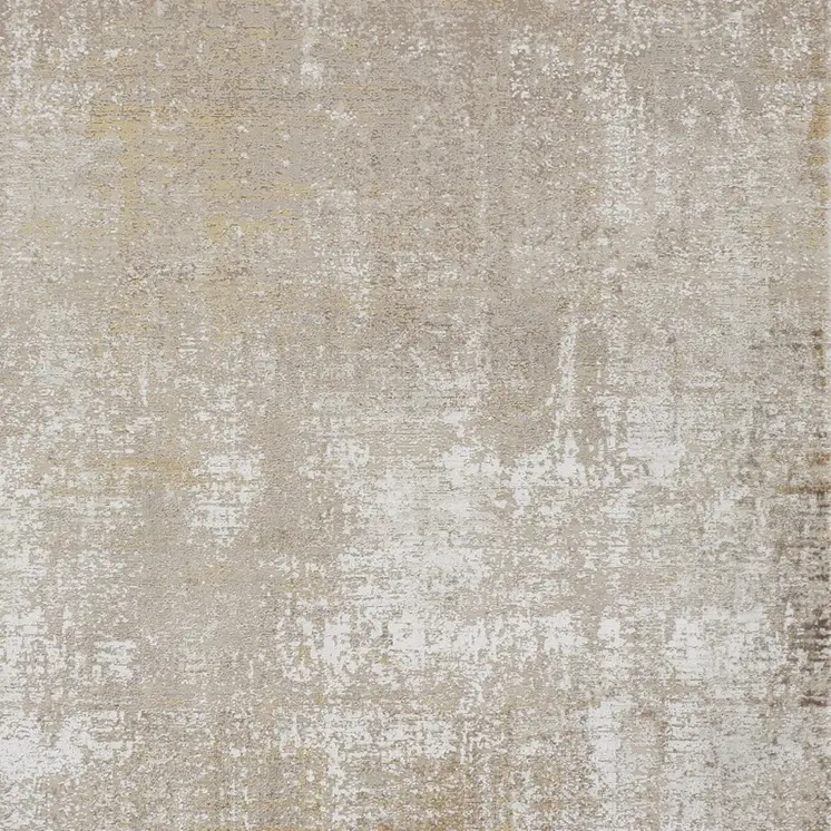 10' X 13' Taupe Ivory And Gold Abstract Area Rug With Fringe