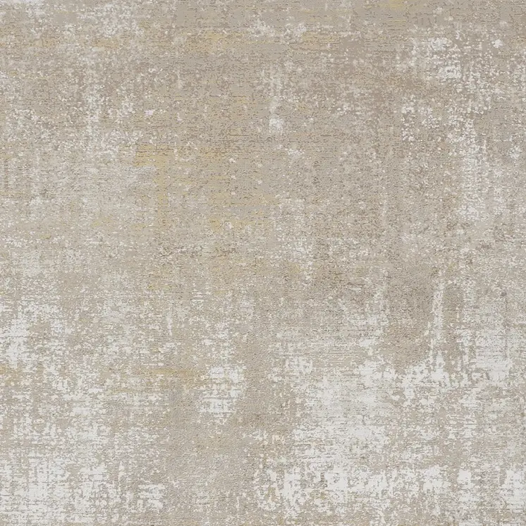 12' X 18' Taupe Ivory And Gold Abstract Power Loom Distressed Area Rug