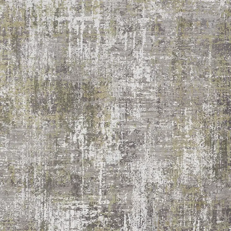 10' X 13' Green Gray And Ivory Abstract Area Rug With Fringe
