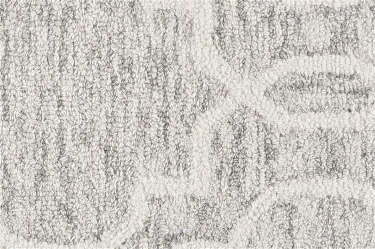 8' X 10' Gray and Ivory Wool Geometric Hand Tufted Area Rug