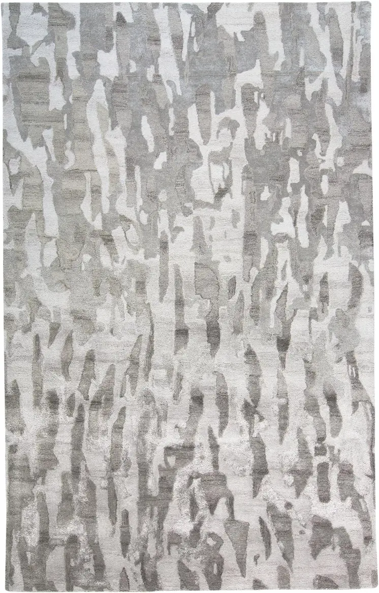 5' X 8' Gray Taupe And Silver Abstract Tufted Handmade Area Rug