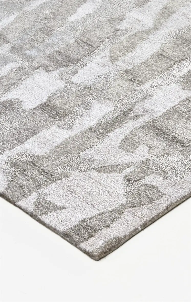 5' X 8' Gray Taupe And Silver Abstract Tufted Handmade Area Rug