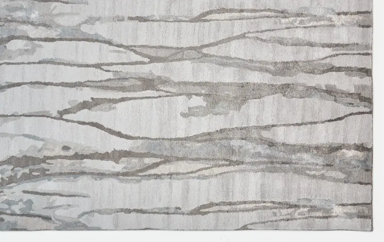 8' X 10' Taupe Ivory And Gray Abstract Tufted Handmade Area Rug