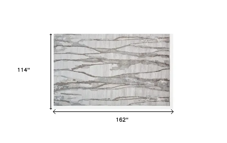 10' X 13' Taupe Ivory And Gray Abstract Tufted Handmade Area Rug