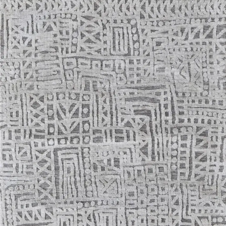 4' X 6' Gray And Silver Geometric Stain Resistant Area Rug