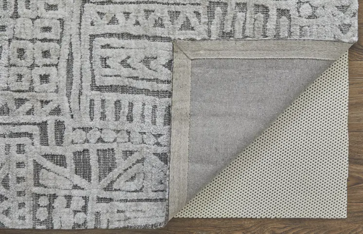 8' X 10' Gray Geometric Non Skid Area Rug