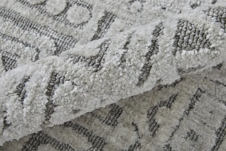 8' X 10' Gray Geometric Non Skid Area Rug
