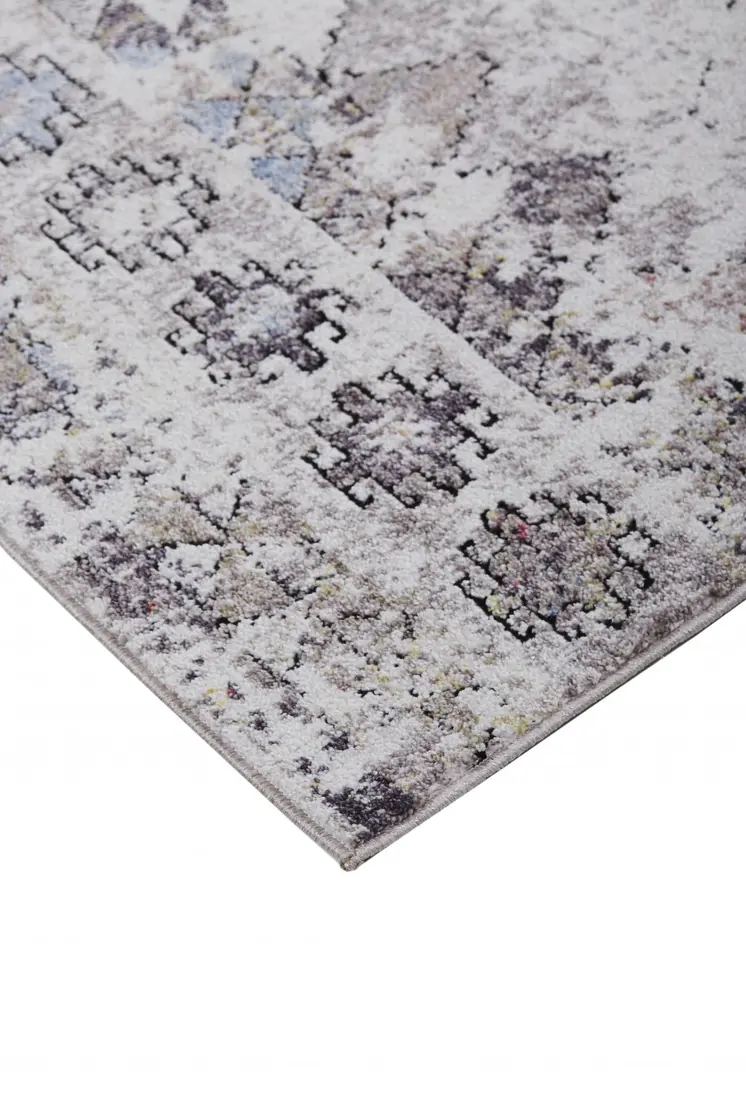 2' X 3' Blue and Gray Geometric Area Rug