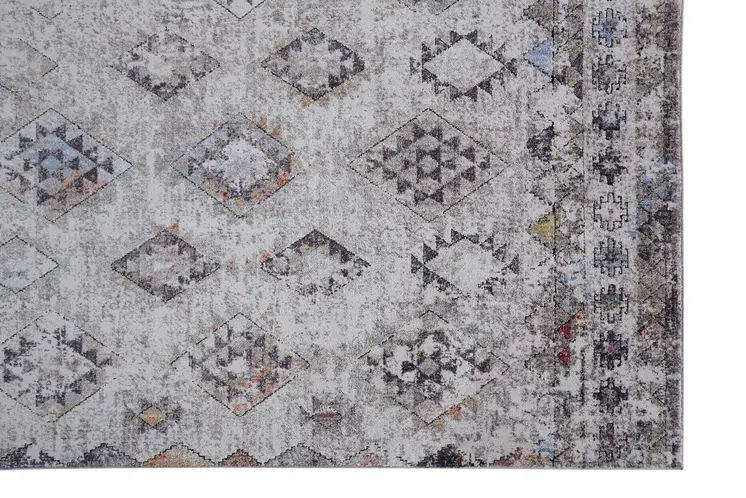 2' X 3' Blue and Gray Geometric Area Rug