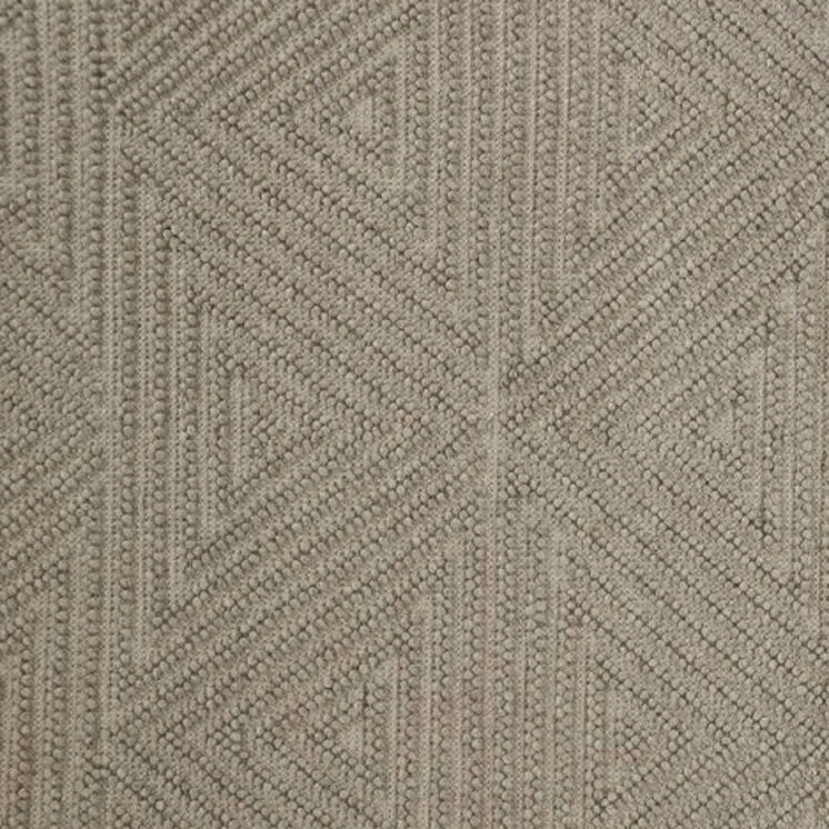5' X 8' Tan And Ivory Wool Geometric Hand Woven Area Rug With Fringe