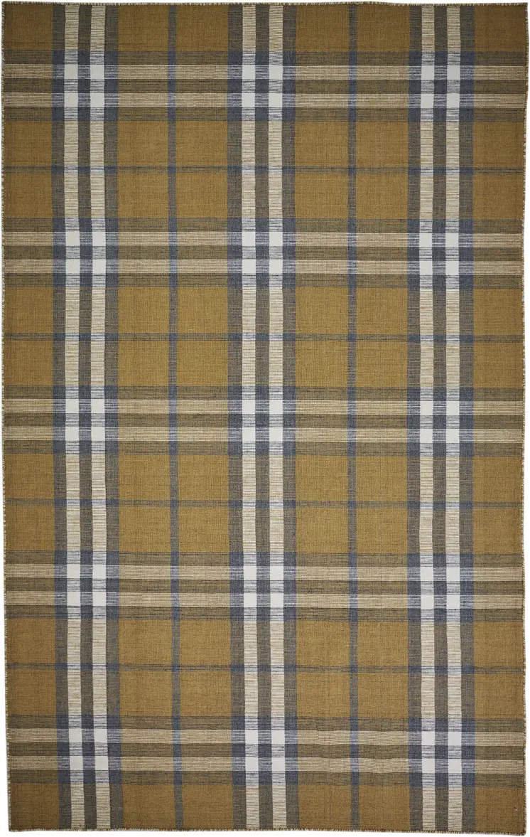 8' X 10' Blue and White Abstract Hand Woven Area Rug