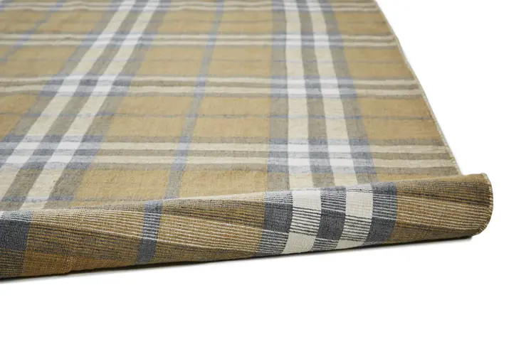 8' X 10' Blue and White Abstract Hand Woven Area Rug