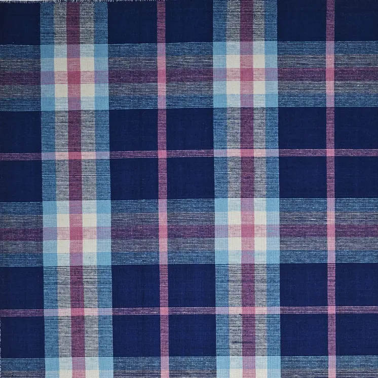 5' X 8' Blue Pink And White Abstract Hand Woven Stain Resistant Area Rug