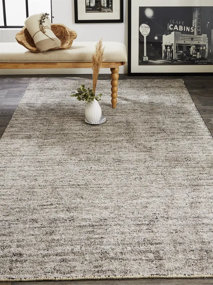 2' X 3' Gray and Black Hand Woven Area Rug