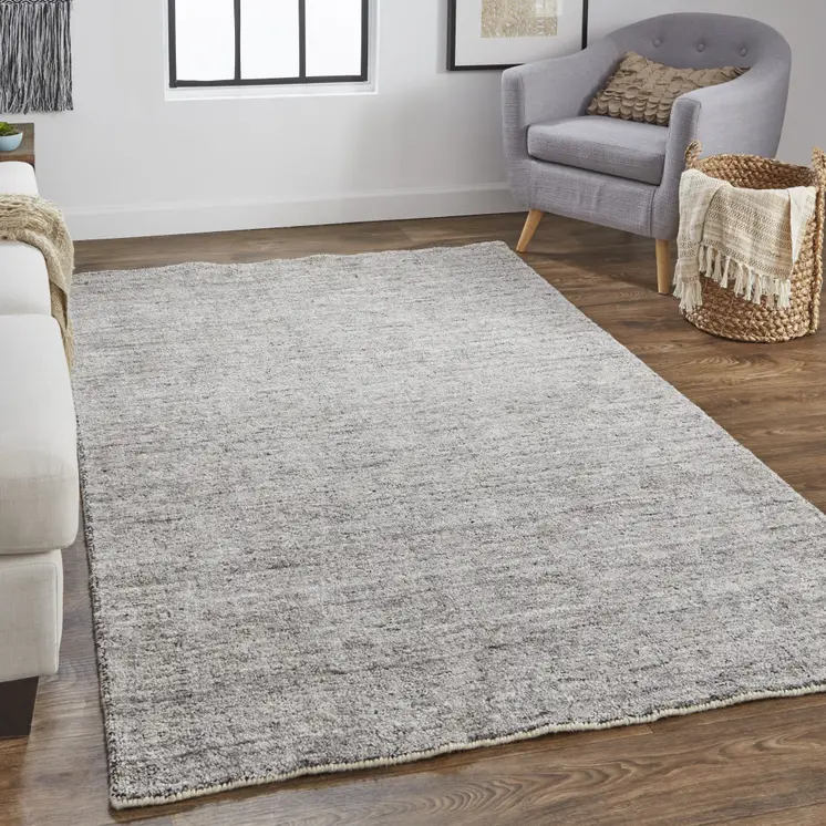2' X 3' Gray and Black Hand Woven Area Rug