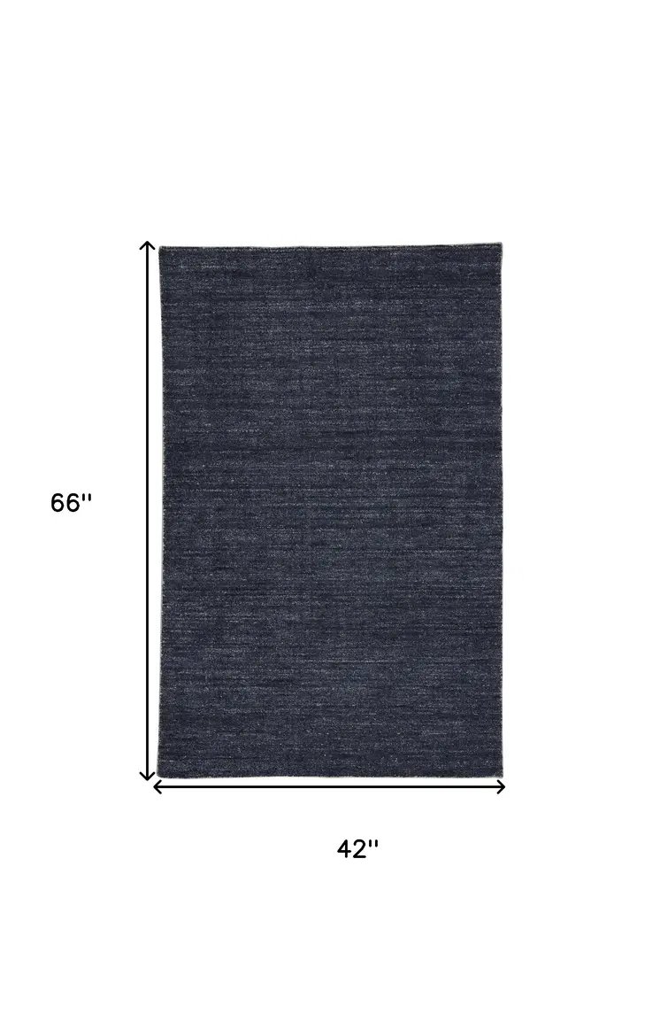 4' X 6' Blue Hand Woven Area Rug