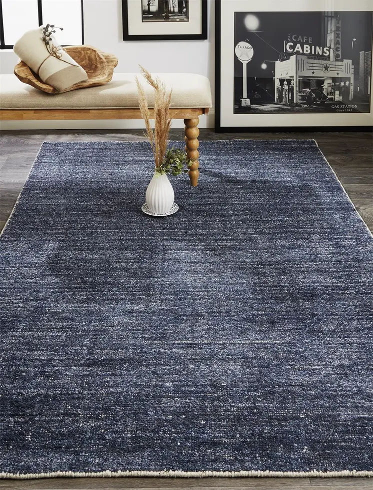 4' X 6' Blue Hand Woven Area Rug