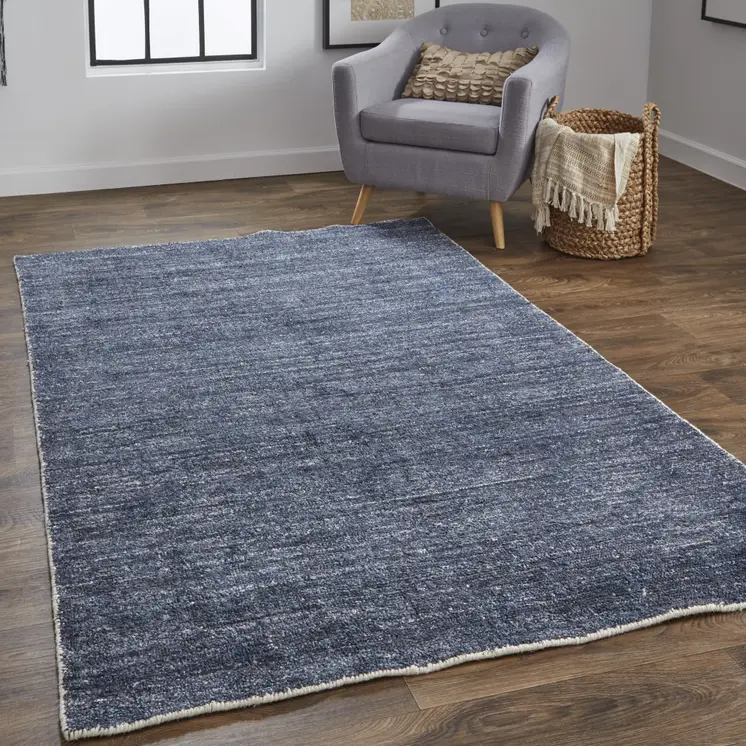 4' X 6' Blue Hand Woven Area Rug