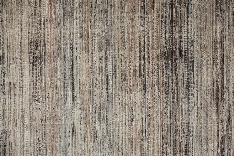 8' Ivory Gray And Black Abstract Distressed Runner Rug With Fringe